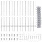 Recinzione a maglie metalliche con pali 25 x 1,2 m - Acciaio zincato