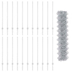 Recinzione a maglie metalliche con pali 25 x 1,2 m - Acciaio zincato