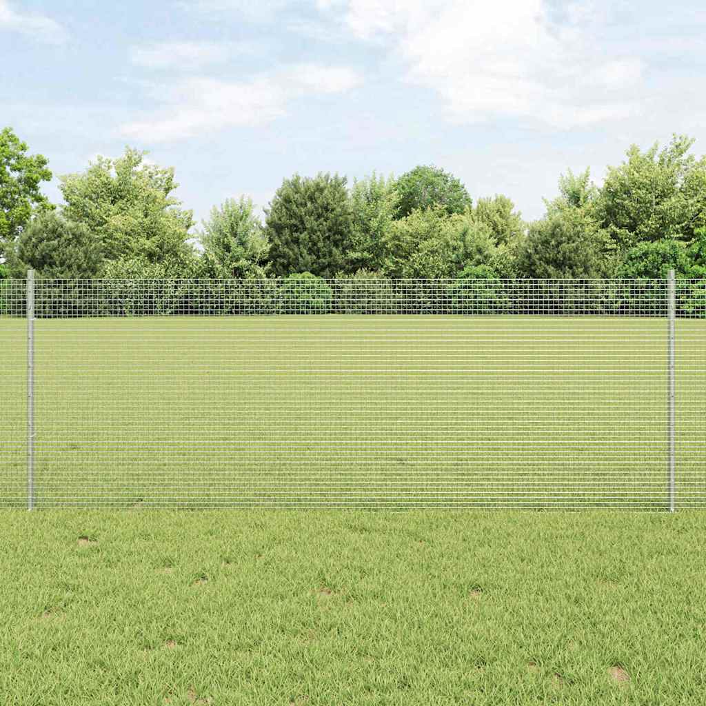Recinzione in rete saldata zincata 10 x 0,8 m con pali