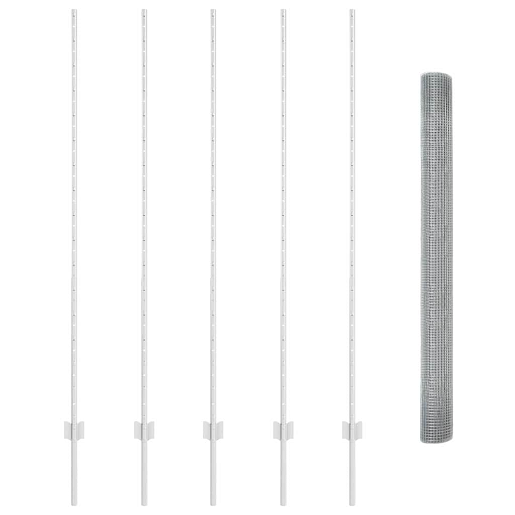 Recinzione in rete saldata con palo 10 x 1,5 m (L x H) - Acciaio zincato