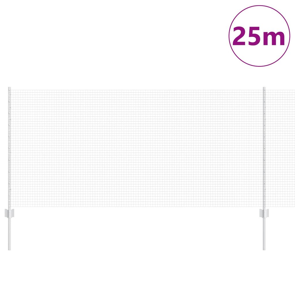 Recinzione in rete saldata zincata 25 x 1 m (L x H)