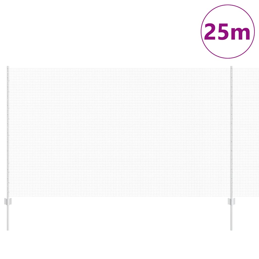Recinzione in rete saldata zincata 25 x 1,4 m con 44 pali