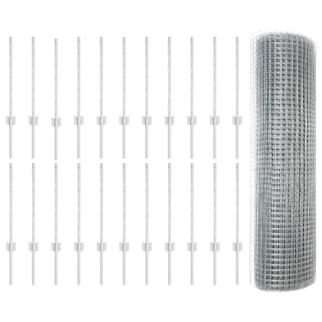 Recinzione in rete saldata con palo 50 x 0,6 m (L x H)
