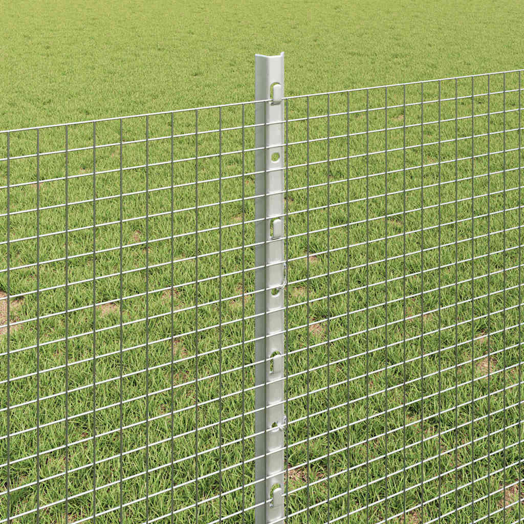 Recinzione in rete saldata zincata 50 x 0,8 m con 22 pali
