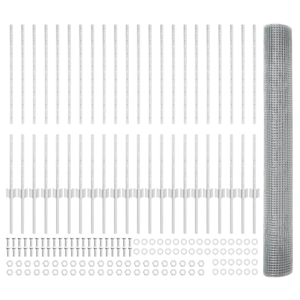 Recinzione in rete saldata zincata 50 x 1 m