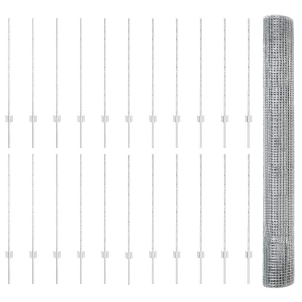 Recinzione in rete saldata zincata 50 x 1 m