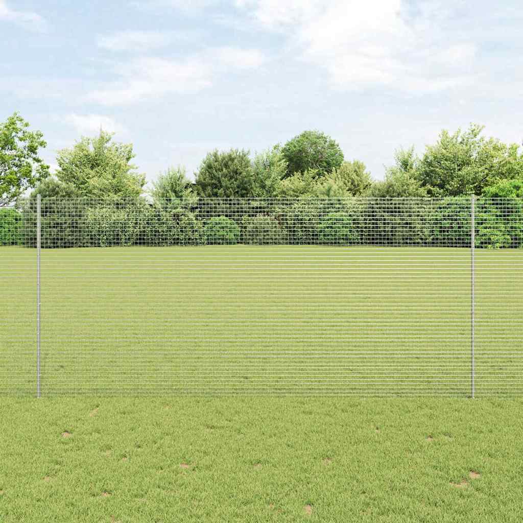 Recinzione in rete saldata zincata 50 x 1,4 m con pali