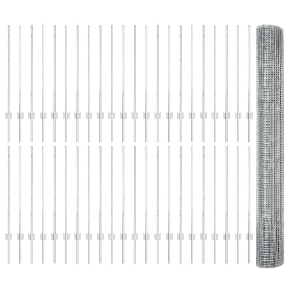 Recinzione in rete saldata zincata 100 x 1 m