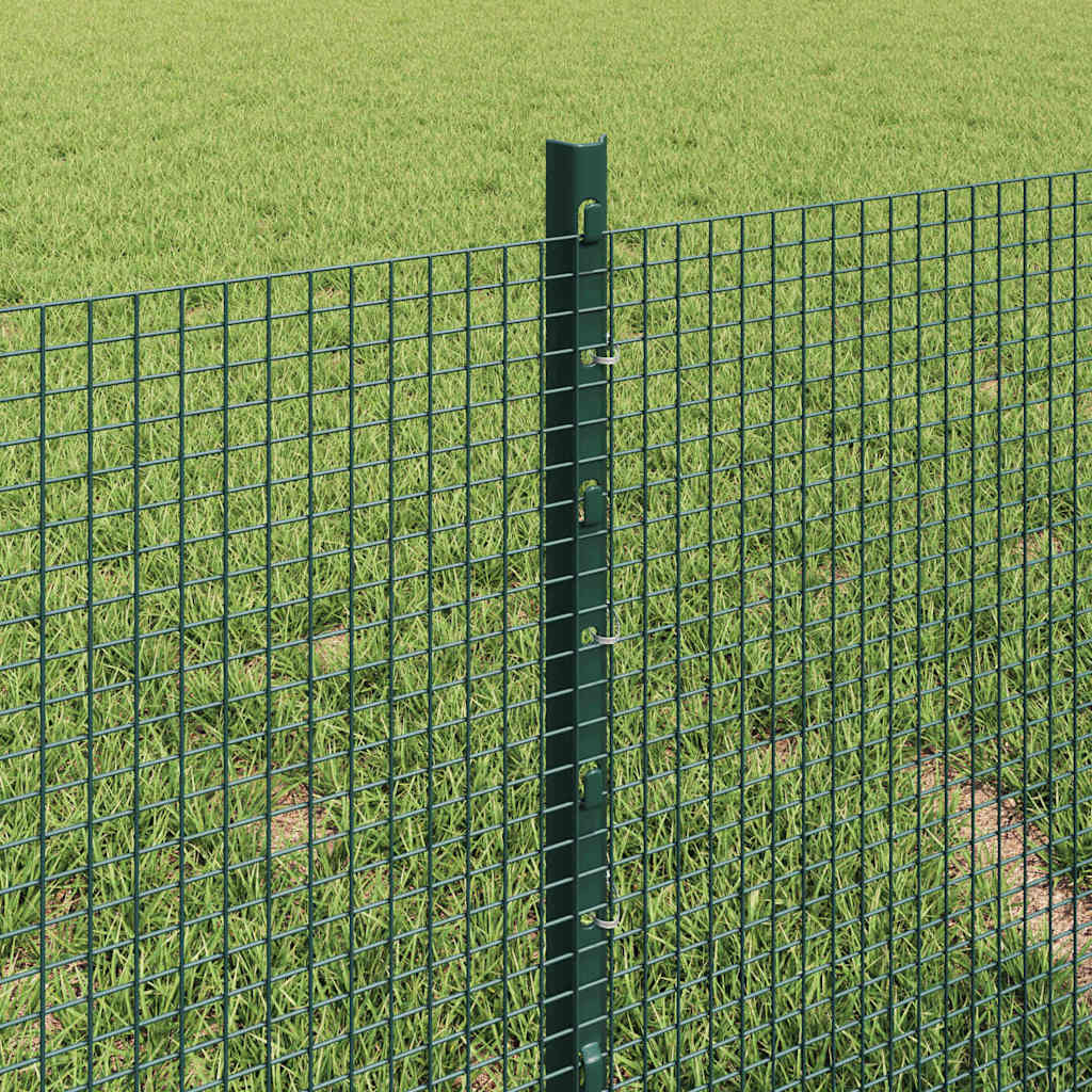 Recinzione in rete saldata con palo 10 x 0,4 m - Acciaio rivestito PVC verde