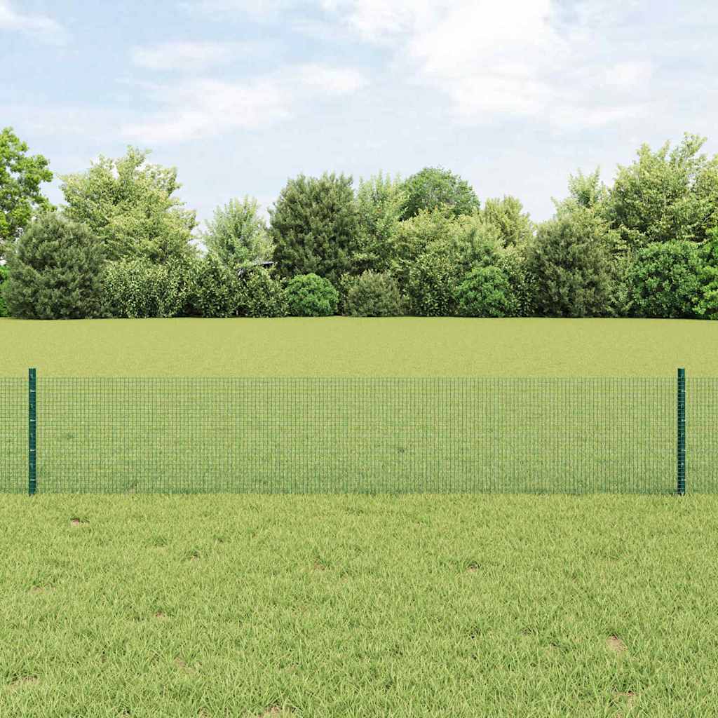 Recinzione in rete saldata con palo 10 x 0,4 m - Acciaio rivestito PVC verde