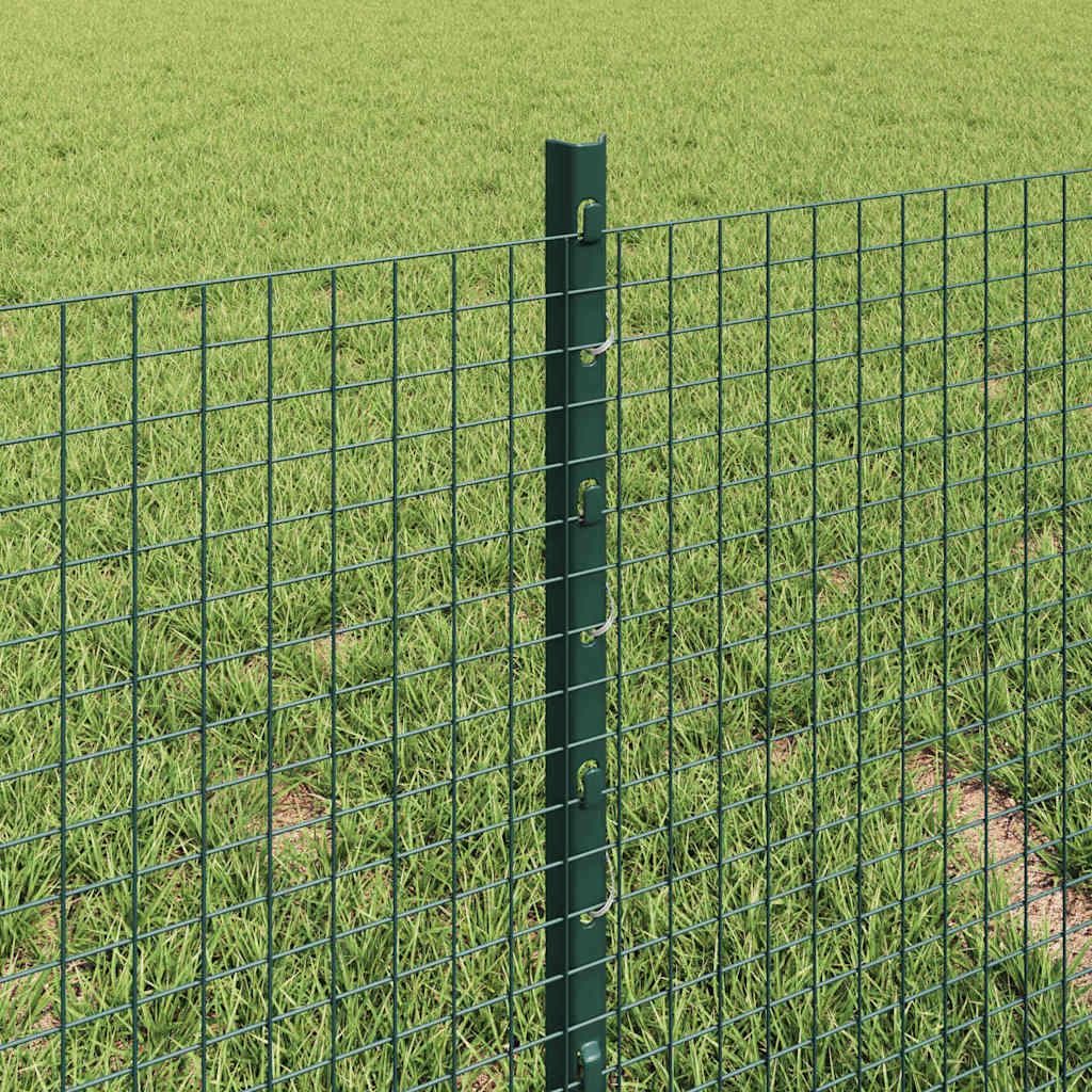 Recinzione in rete saldata con palo 10 x 0,4 m - Acciaio rivestito PVC verde