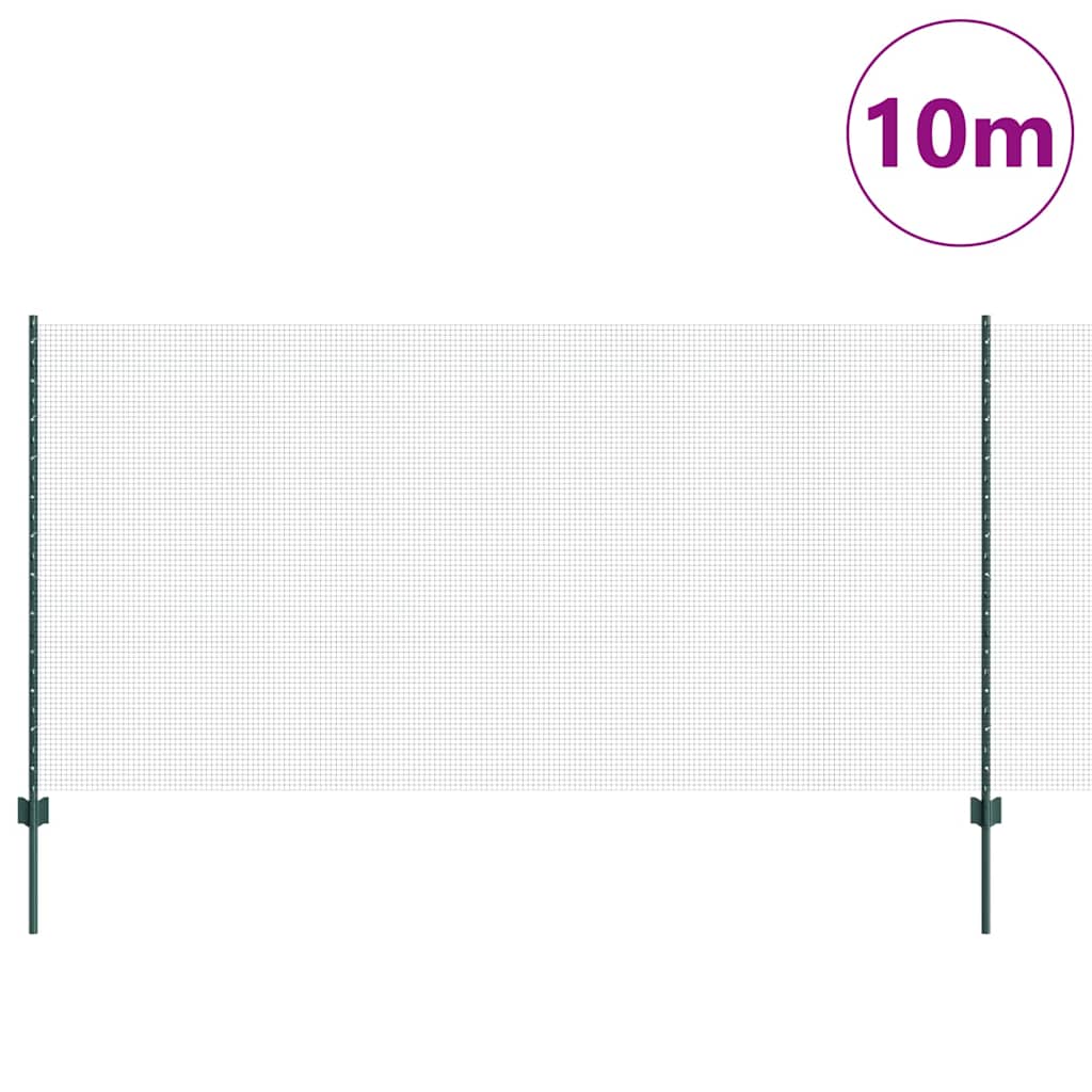 Recinzione in rete saldata con palo 10 x 1,2 m - Acciaio rivestito PVC verde