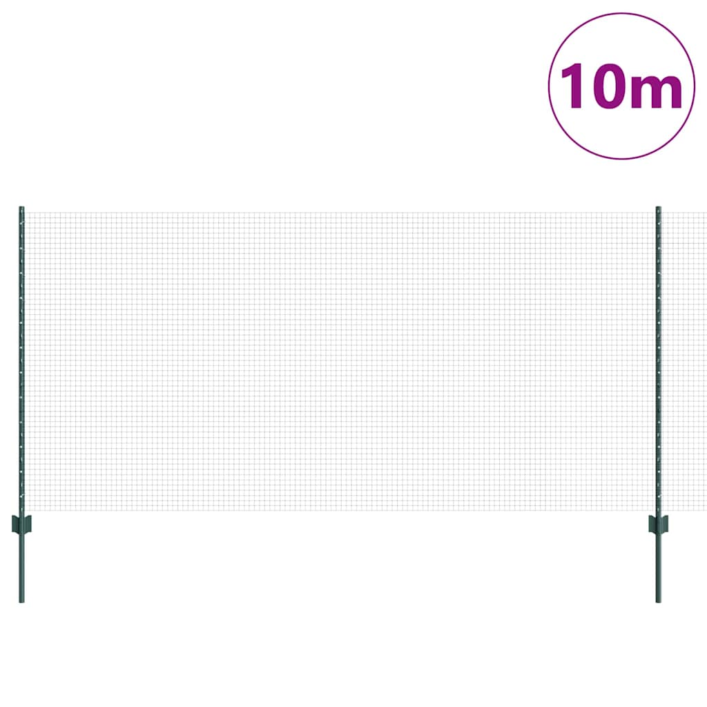 Recinzione in rete saldata con palo 10 x 1,2 m - Acciaio rivestito PVC verde
