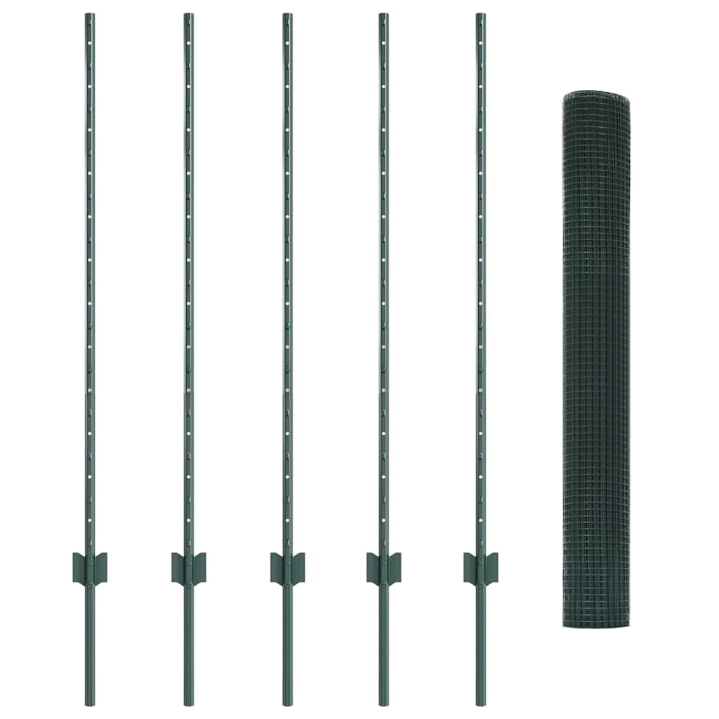 Recinzione in rete saldata con palo 10 x 1,2 m - Acciaio rivestito PVC verde