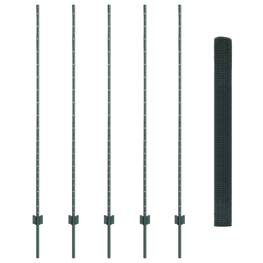 Recinzione in rete saldata con palo 10 x 1,6 m - Acciaio rivestito PVC verde