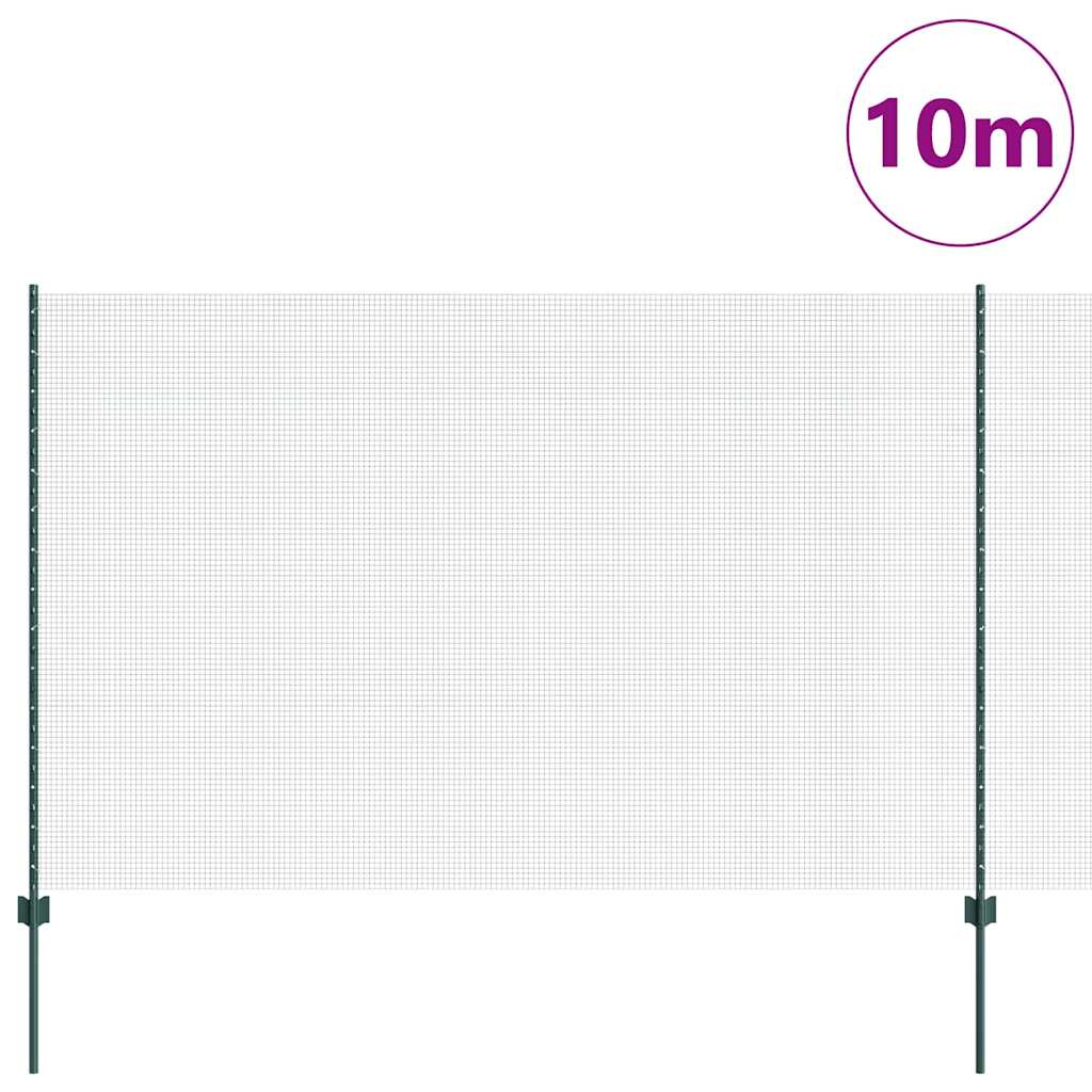 Recinzione in rete saldata con palo 10 x 1,6 m - Acciaio rivestito PVC verde