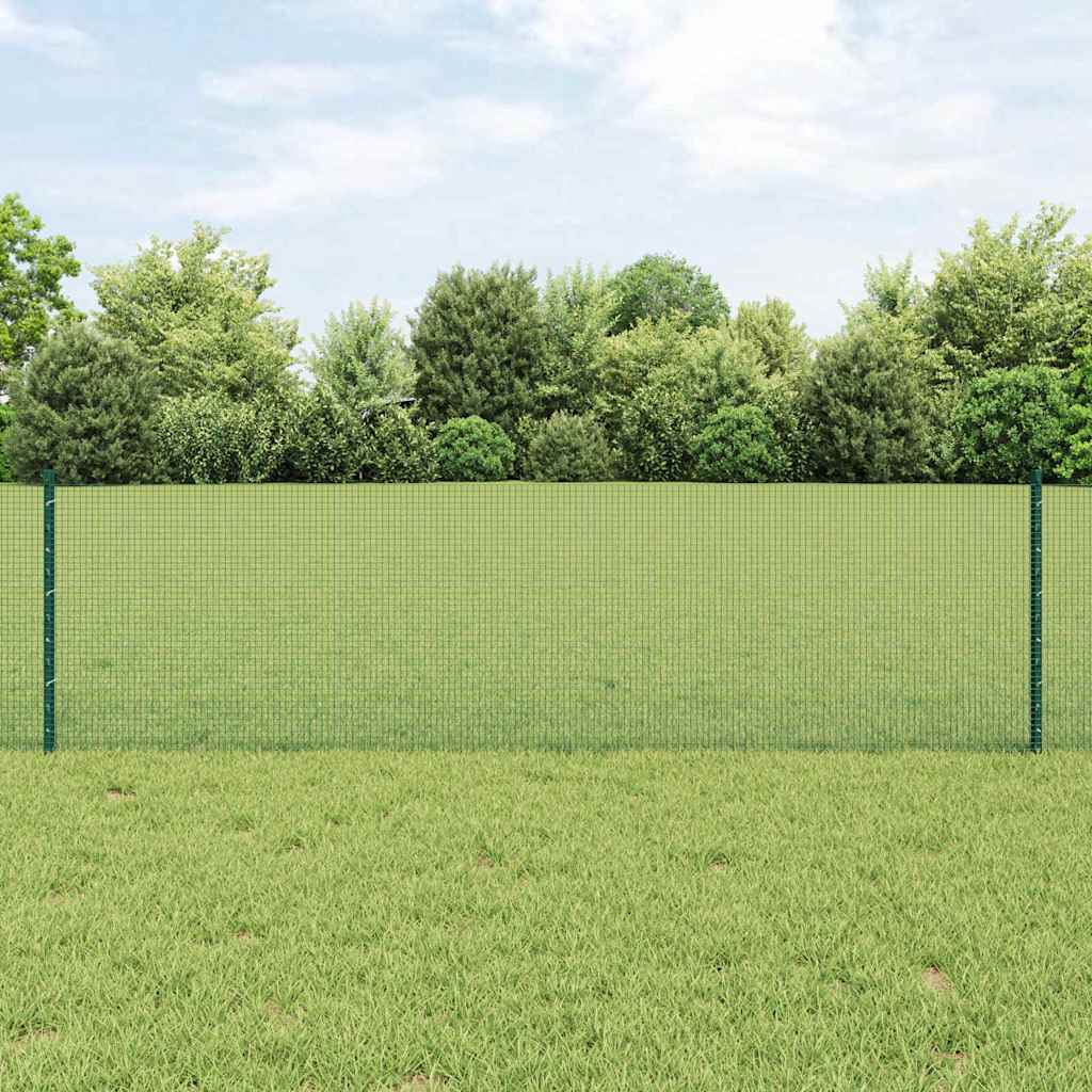 Recinzione in rete saldata con palo 25 x 0,6 m - Acciaio rivestito PVC verde