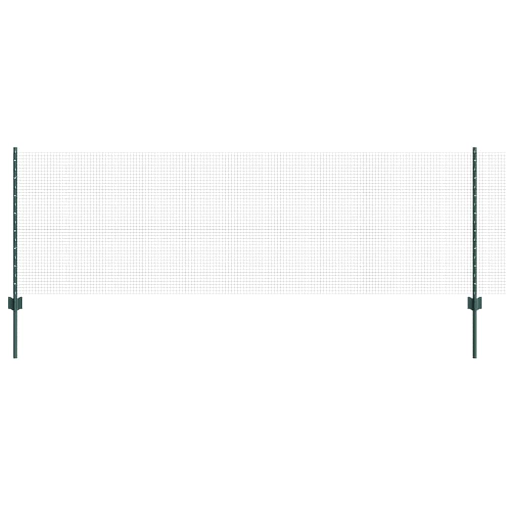 Recinzione in rete saldata con pali 25 x 0,8 m - Acciaio rivestito PVC verde
