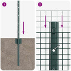Recinzione in rete saldata con pali 25 x 0,8 m - Acciaio rivestito PVC verde