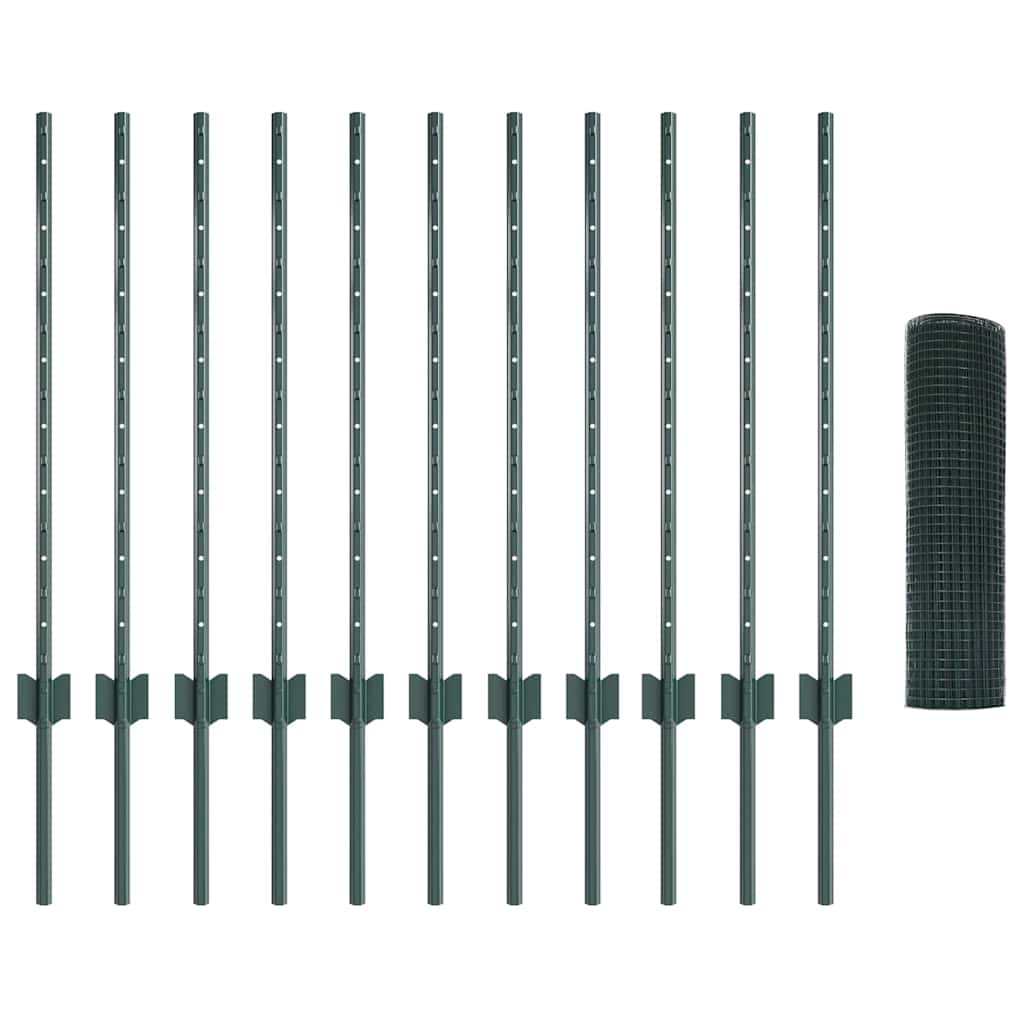 Recinzione in rete saldata con pali 25 x 0,8 m