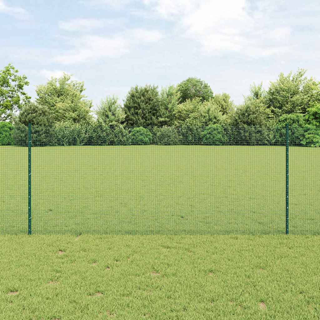 Recinzione in rete saldata 25 x 1 m con pali in acciaio zincato