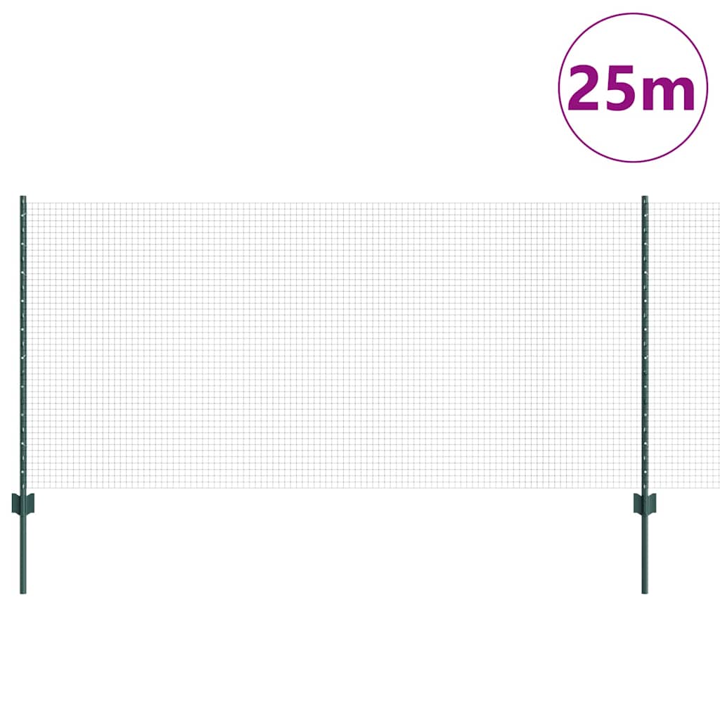 Recinzione in rete saldata zincata 25 x 1 m con pali