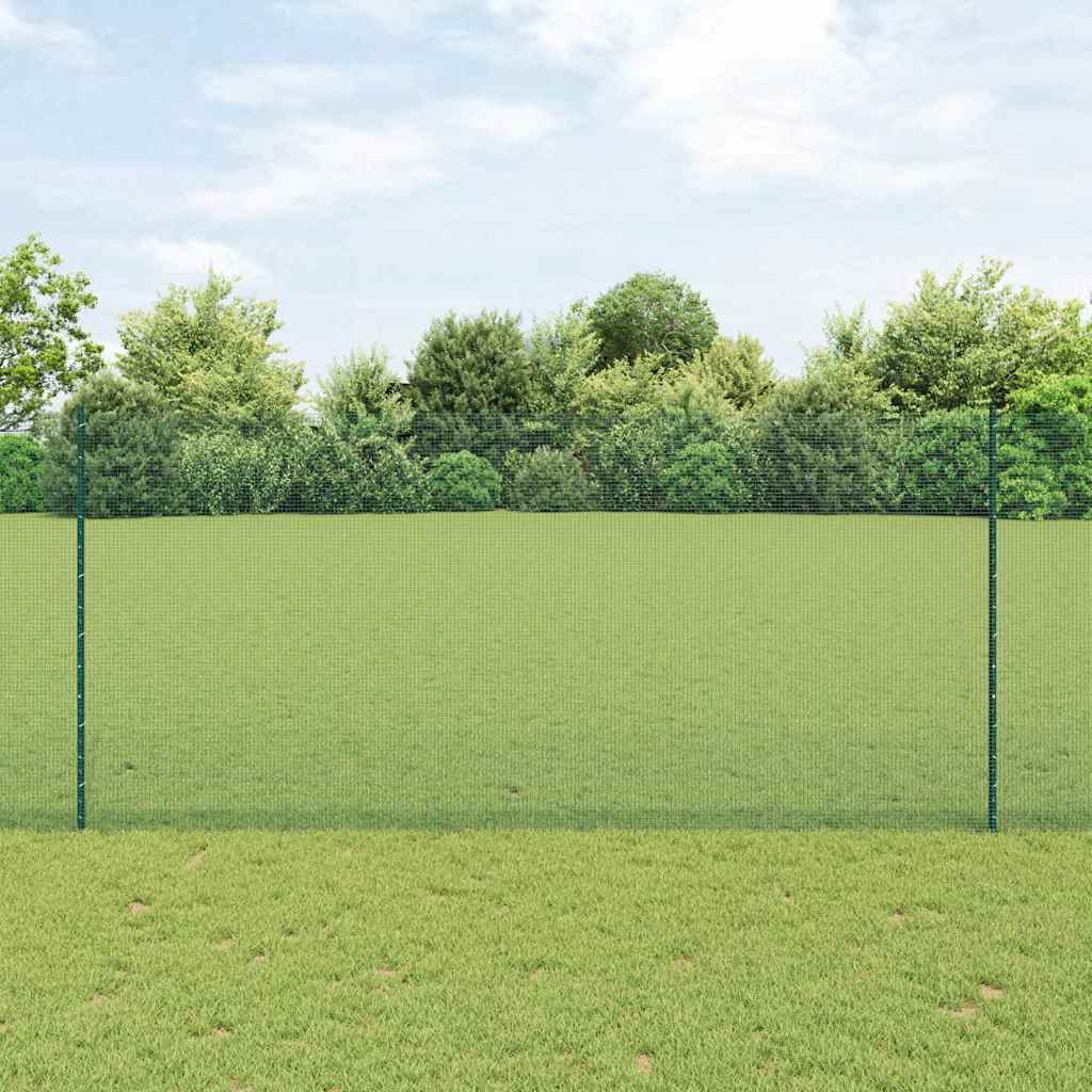 Recinzione in rete saldata con palo 25 x 1,4 m - Acciaio rivestito PVC verde