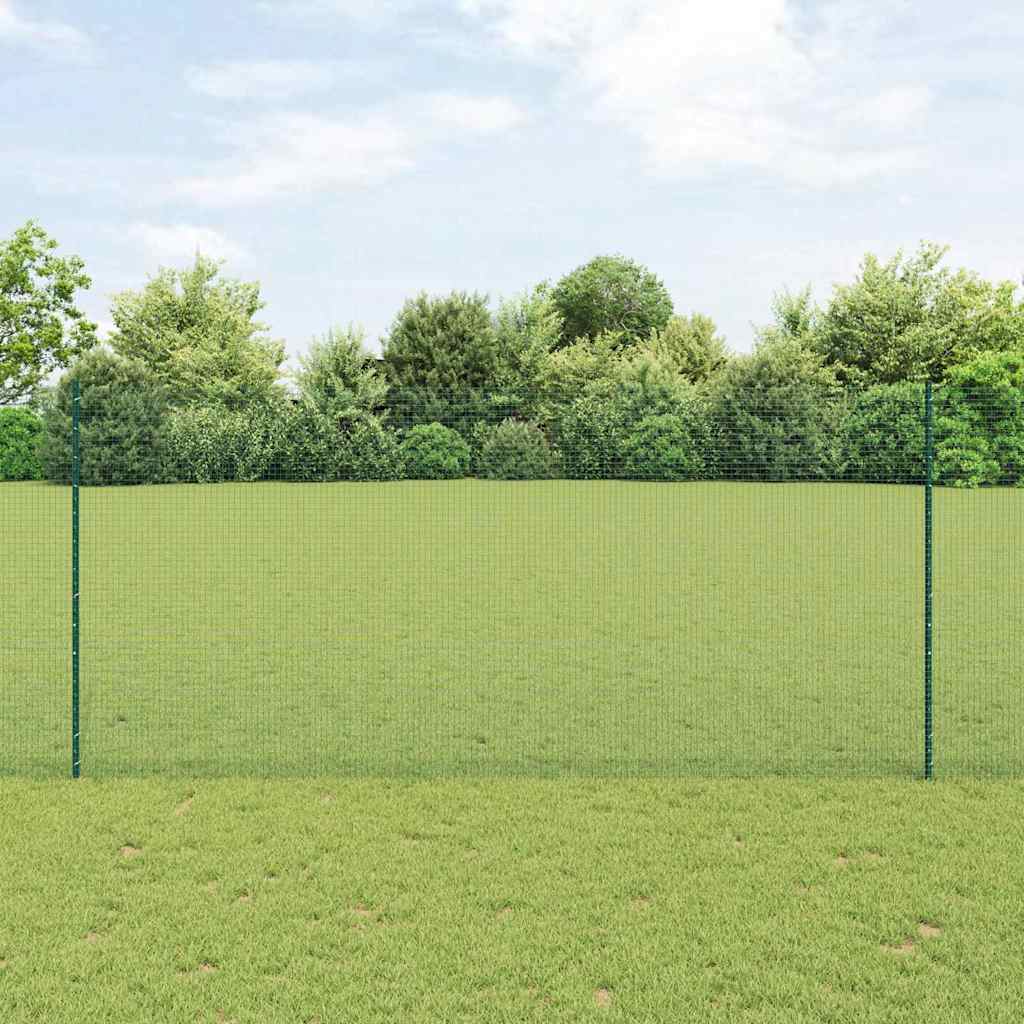 Recinzione in rete saldata con palo 25 x 1,4 m - Acciaio rivestito PVC verde