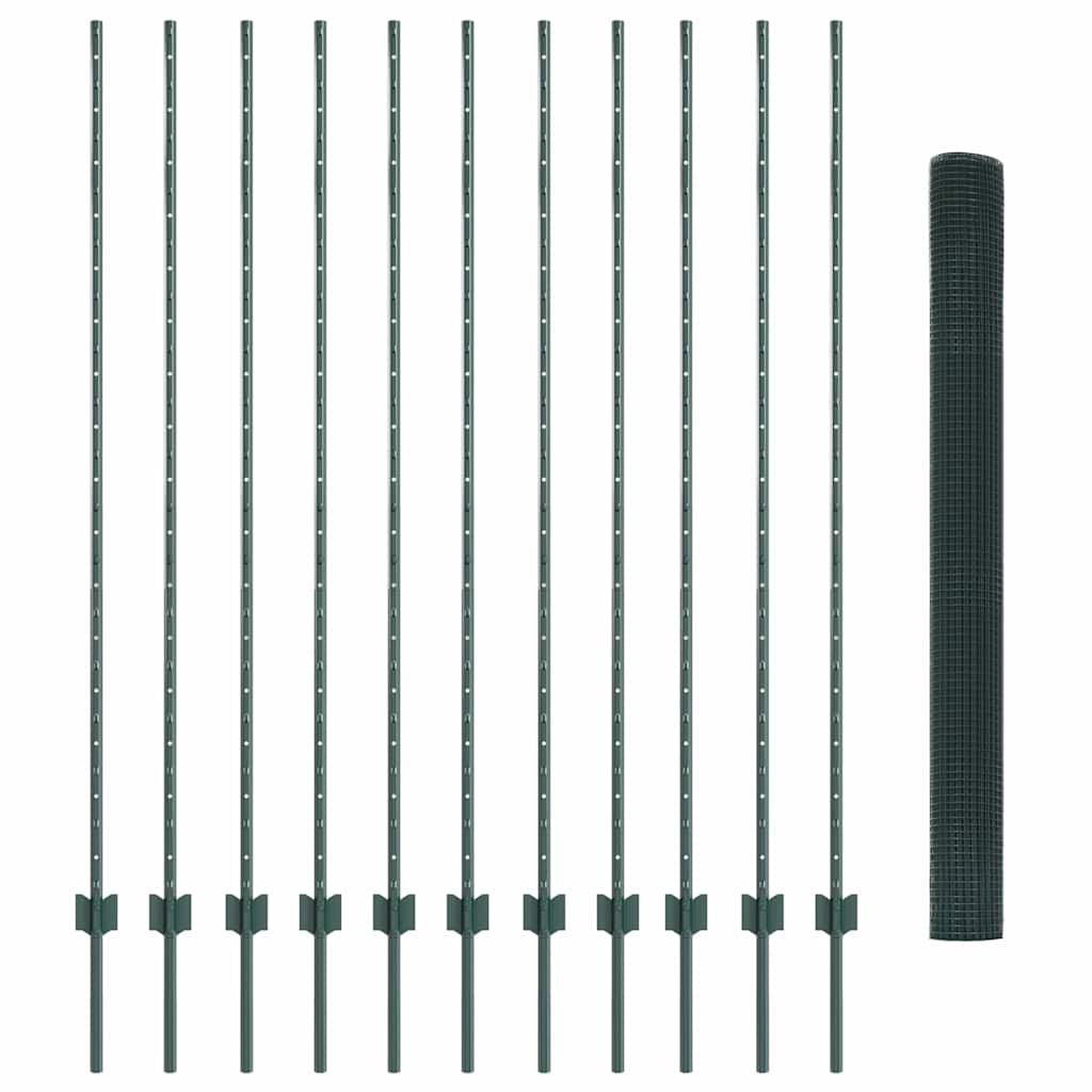 Recinzione in rete saldata zincata 25 x 1,5 m con pali