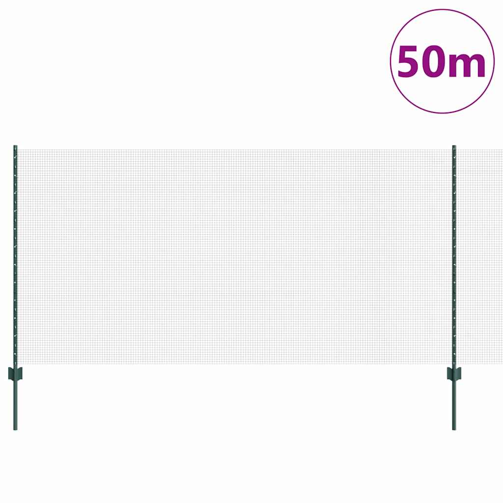 Recinzione in rete saldata con palo 50 x 1,2 m - Acciaio rivestito PVC verde