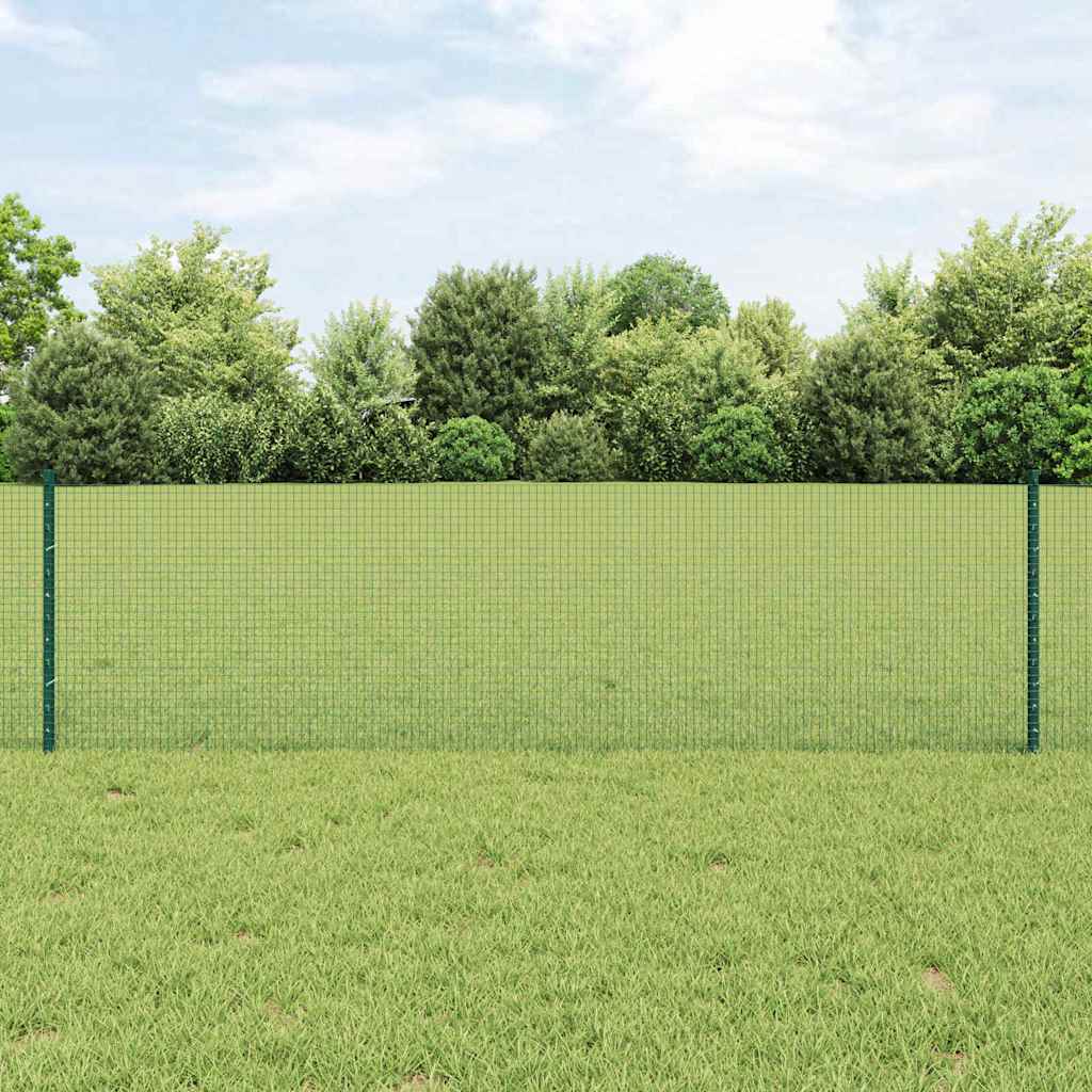Recinzione in rete saldata con palo 100 x 0,6 m - Acciaio rivestito PVC verde
