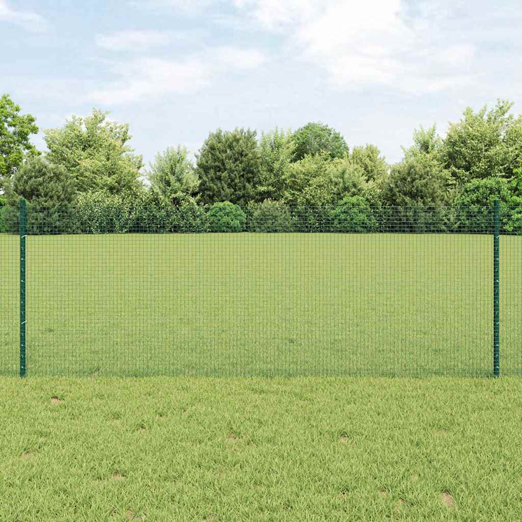 Recinzione in rete saldata con palo 100 x 0,8 m - Acciaio rivestito PVC verde