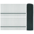 Recinzione in rete saldata con palo 100 x 0,8 m - Acciaio rivestito PVC verde