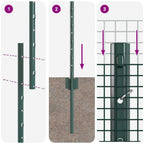 Recinzione in rete saldata con pali 100 x 1 m - Acciaio rivestito PVC verde