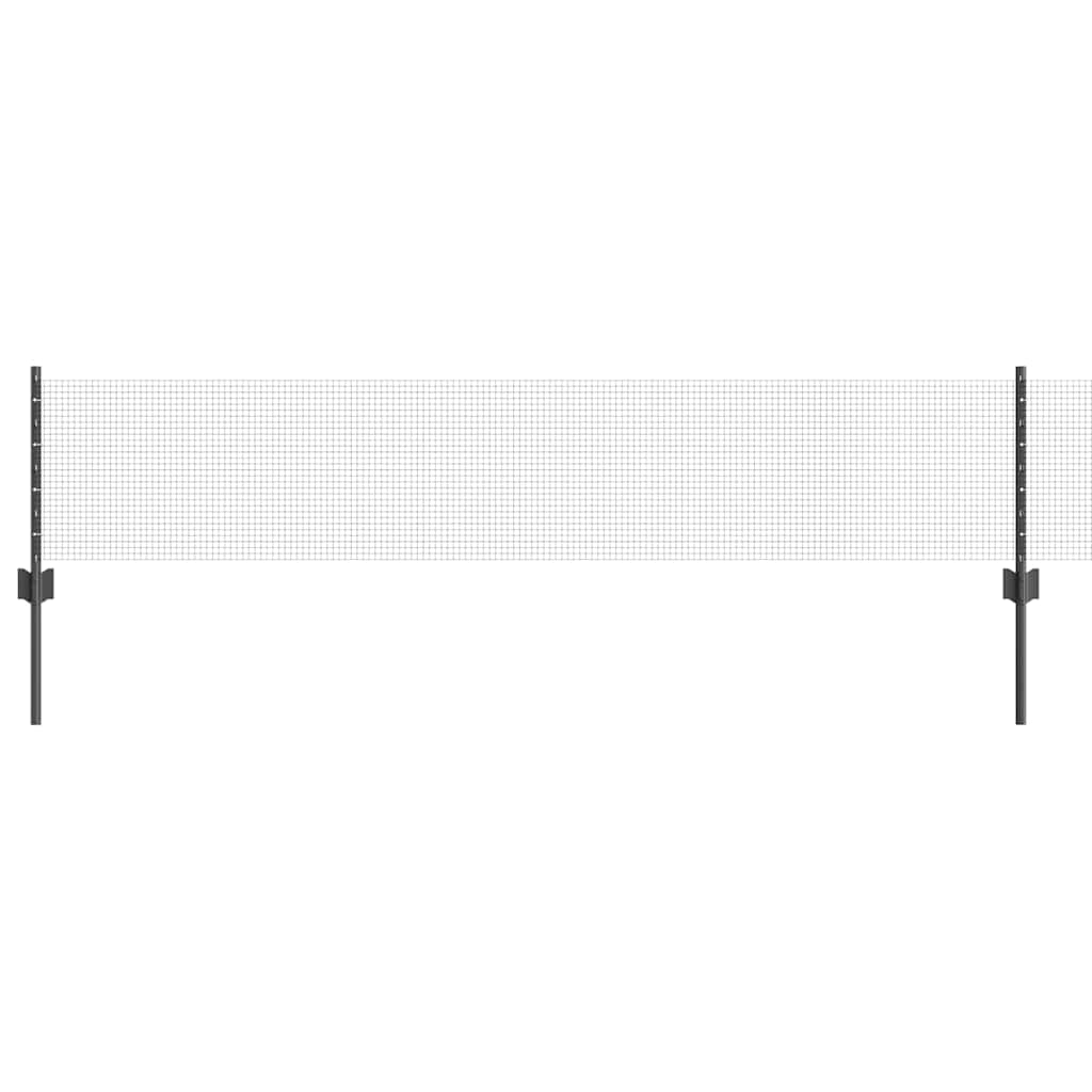 Recinzione in rete saldata con palo 10 x 0,4 m - Acciaio rivestito PVC grigio