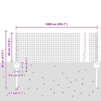 Recinzione in rete saldata con palo 10 x 0,4 m - Acciaio rivestito PVC grigio