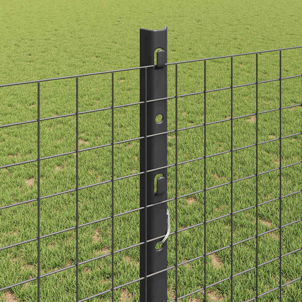 Recinzione in rete saldata con palo 10 x 1,2 m - Acciaio rivestito PVC grigio