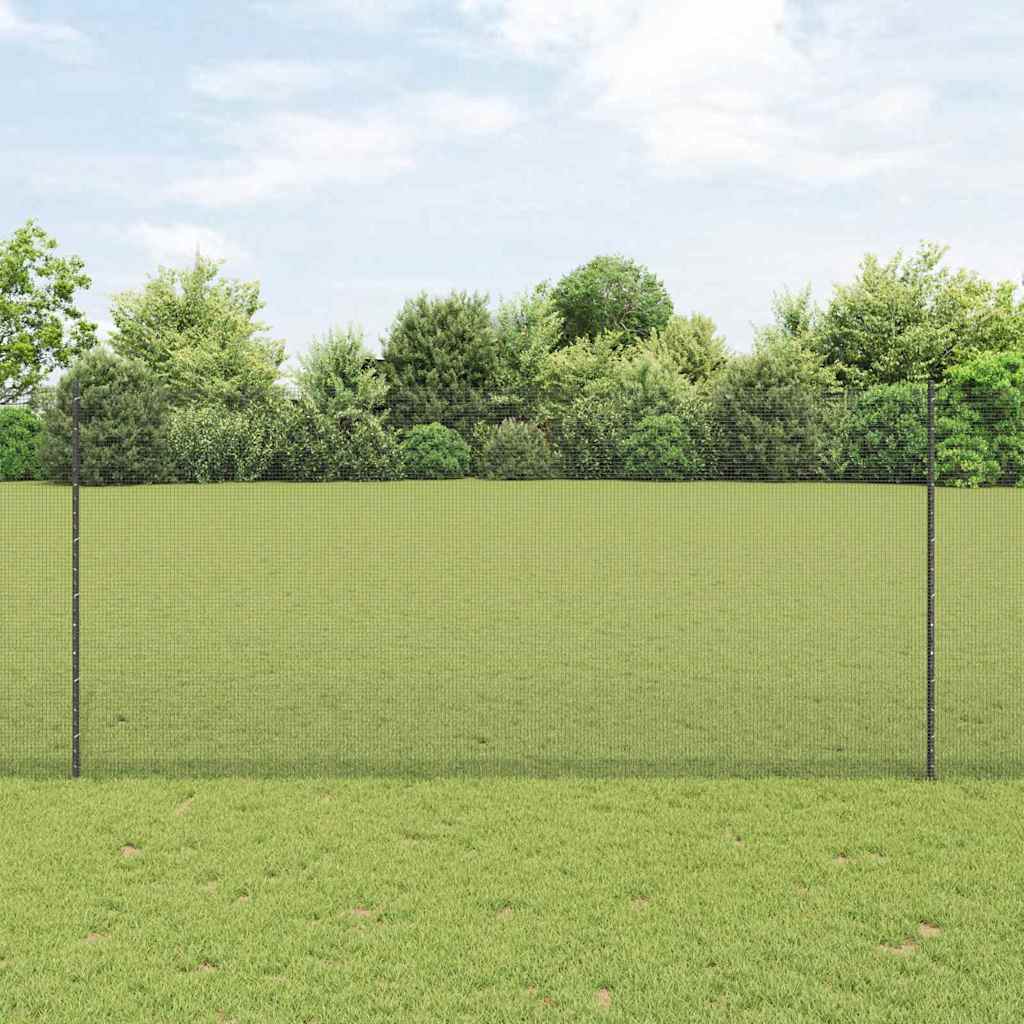 Recinzione in rete saldata con palo 10 x 1,4 m - Acciaio rivestito PVC grigio