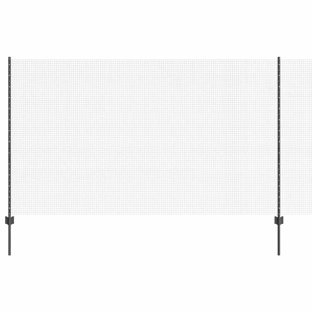 Recinzione in rete saldata con palo 10 x 1,4 m - Acciaio rivestito PVC grigio