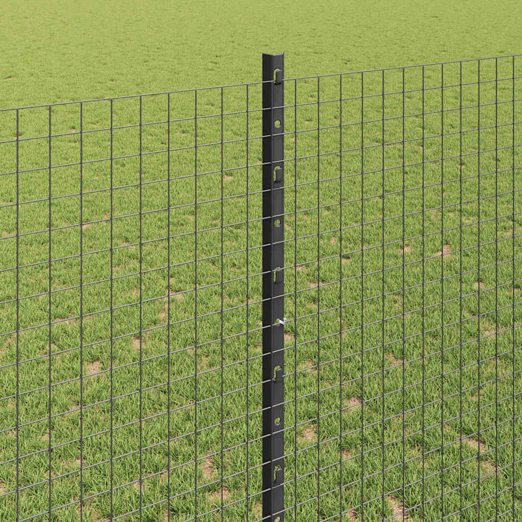 Recinzione in rete saldata con palo 10 x 1,4 m - Acciaio rivestito PVC grigio