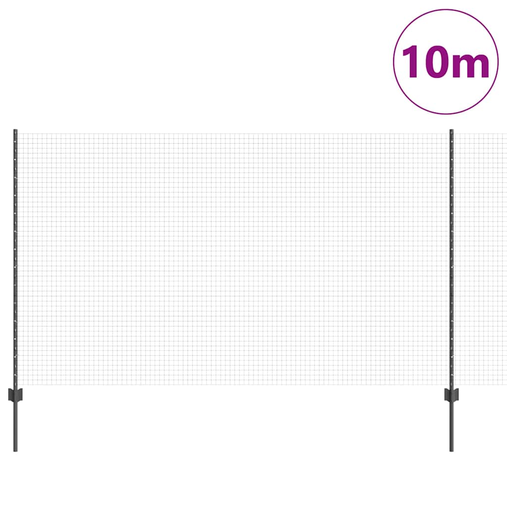 Recinzione in rete saldata con palo 10 x 1,4 m - Acciaio rivestito PVC grigio