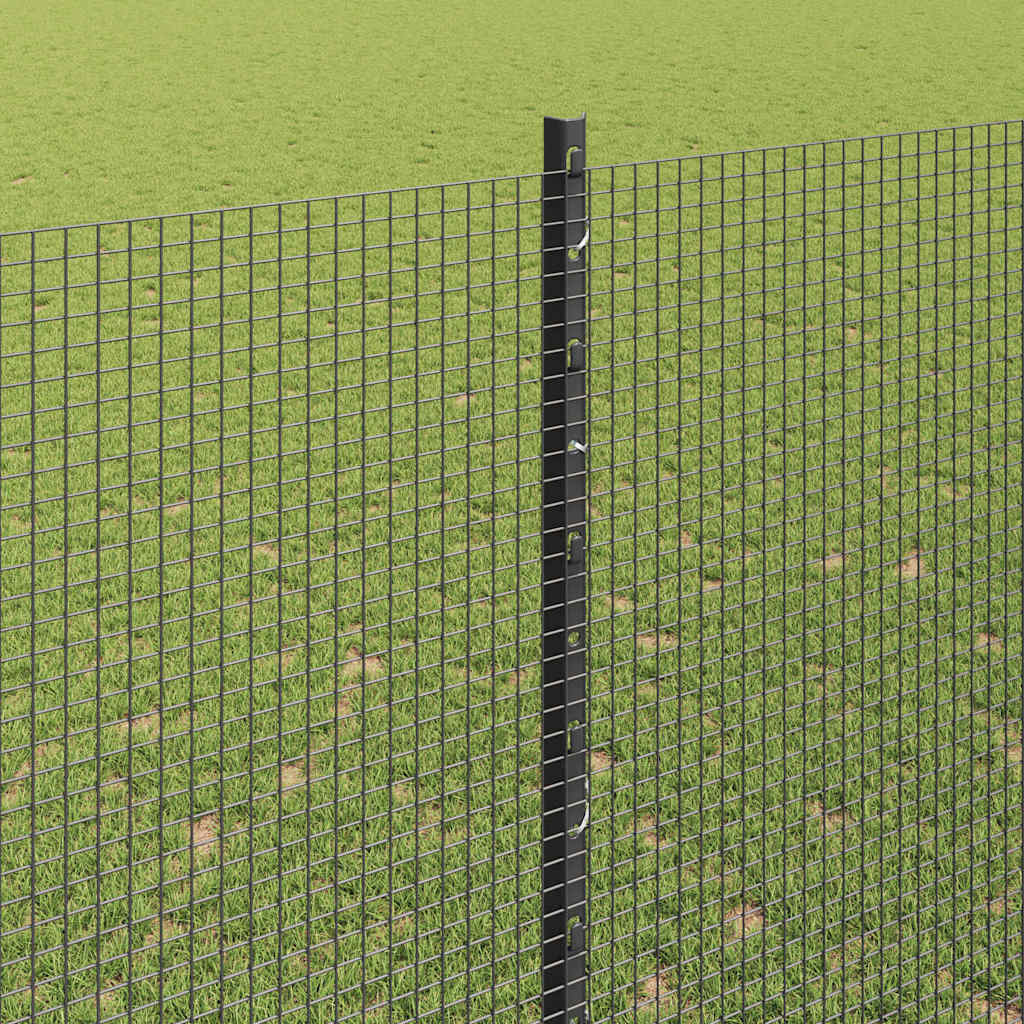 Recinzione in rete saldata con palo 10 x 1,6 m - Acciaio rivestito PVC grigio