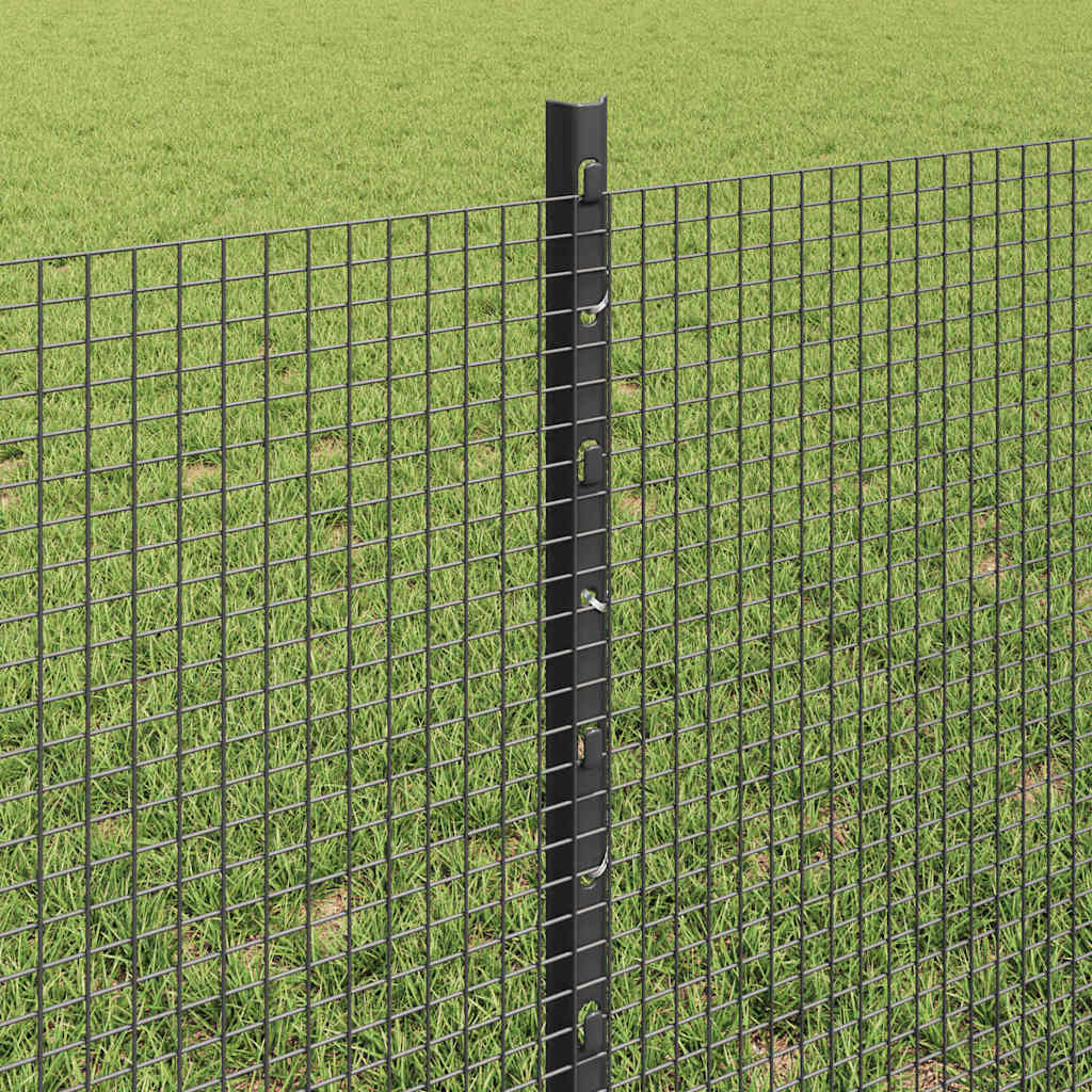 Recinzione in rete saldata con palo 25 x 0,6 m - Acciaio rivestito PVC grigio