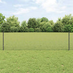 Recinzione in rete saldata con palo 25 x 0,6 m - Acciaio rivestito PVC grigio