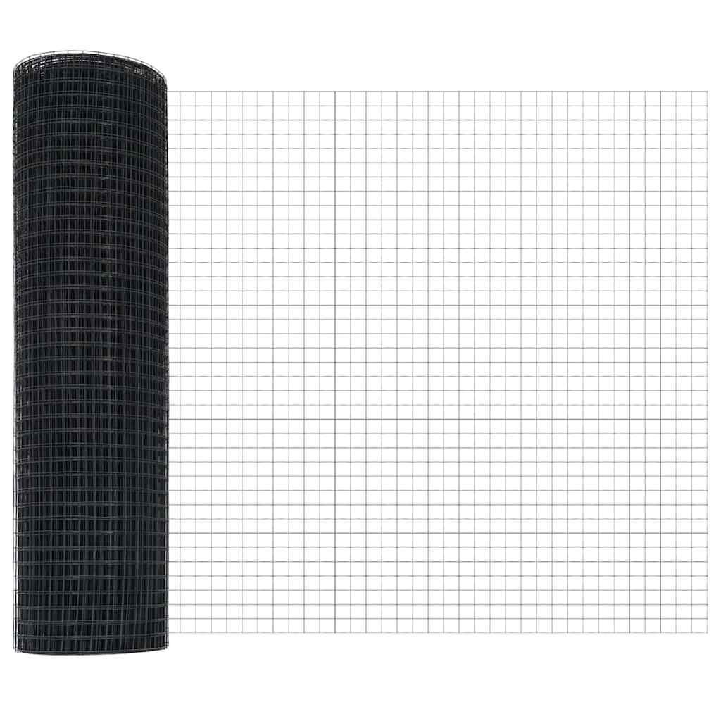 Recinzione in rete saldata con palo 25 x 0,6 m - Acciaio rivestito PVC grigio