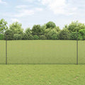 Recinzione in rete saldata zincata grigia 25 x 1,4 m con pali