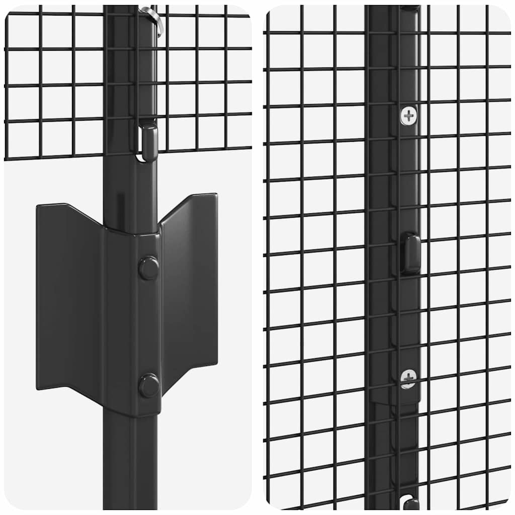 Recinzione in rete saldata con pali 25 x 1,5 m - Acciaio rivestito PVC grigio