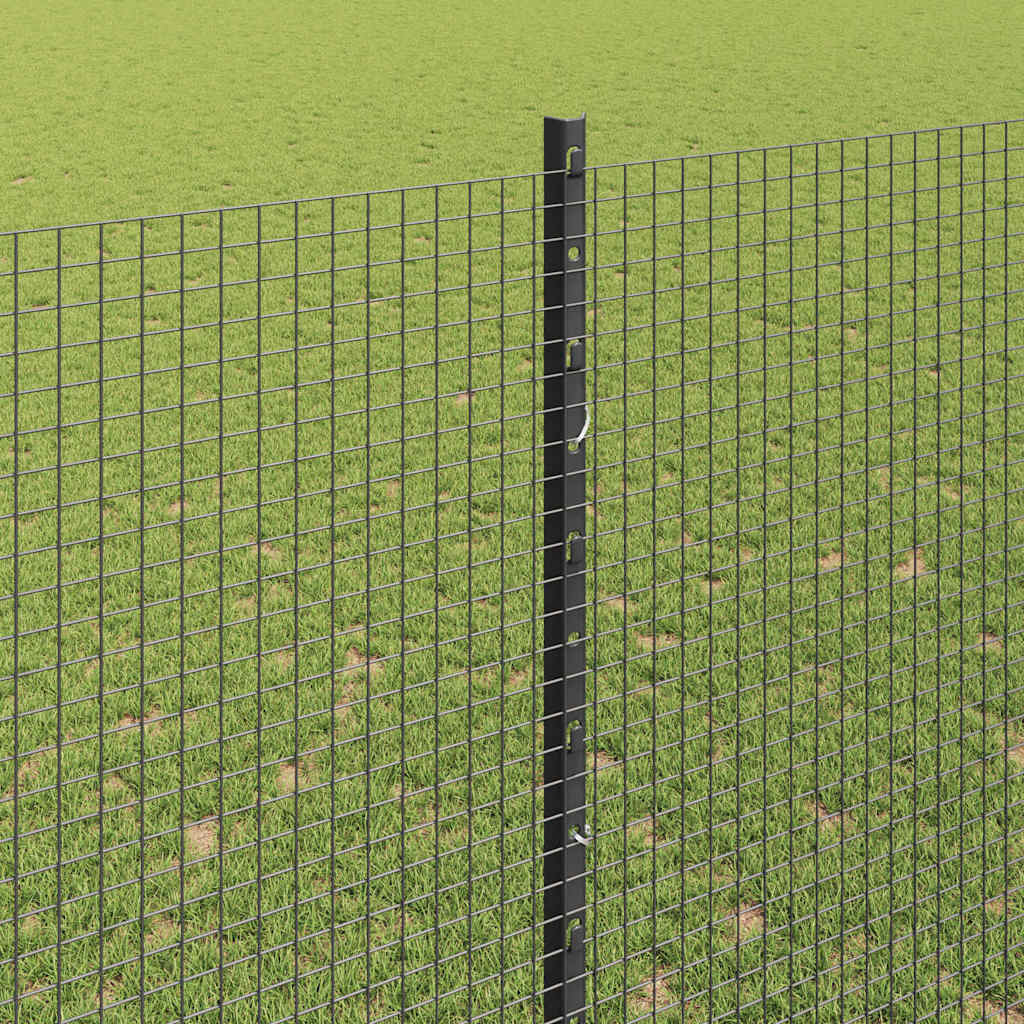Recinzione in rete saldata con pali 25 x 1,5 m - Acciaio rivestito PVC grigio