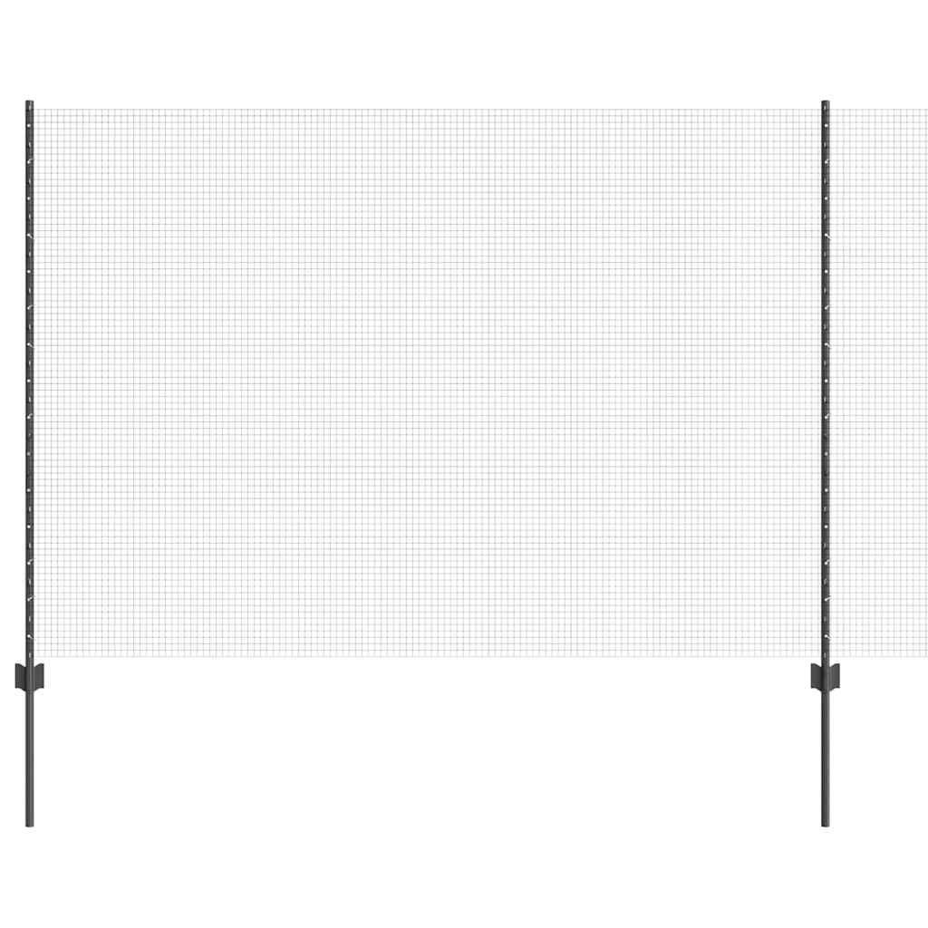 Recinzione in rete saldata con pali 25 x 1,5 m - Acciaio rivestito PVC grigio