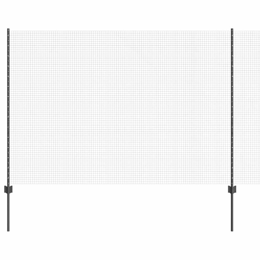 Recinzione in rete saldata con pali 25 x 1,5 m - Acciaio zincato grigio
